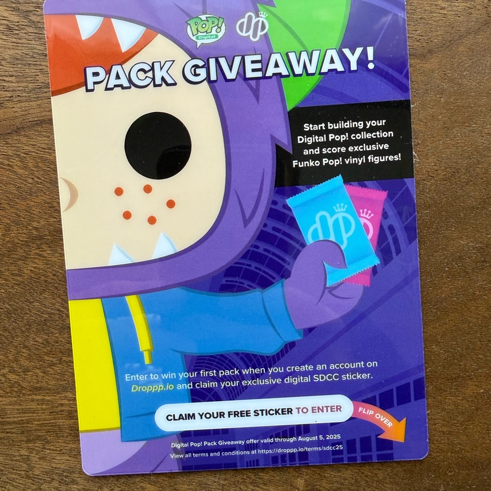 2025 SDCC Funko POP! Droppp Digital Sticker Exclusive Claim Code - Picture 2 of 2